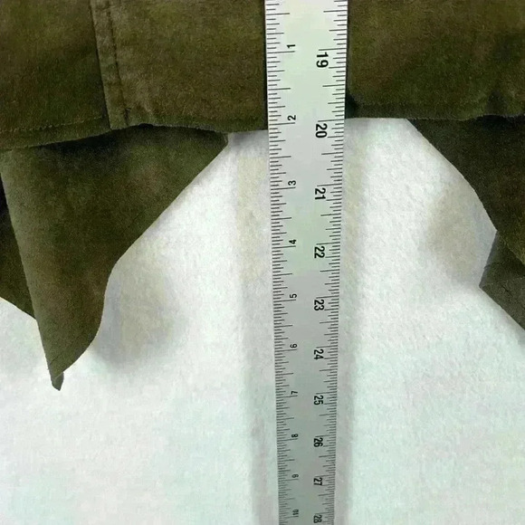 Kut Women’s Jacket Size Small Dk Green Drape Front Polyester Faux Suede - Picture 8 of 8